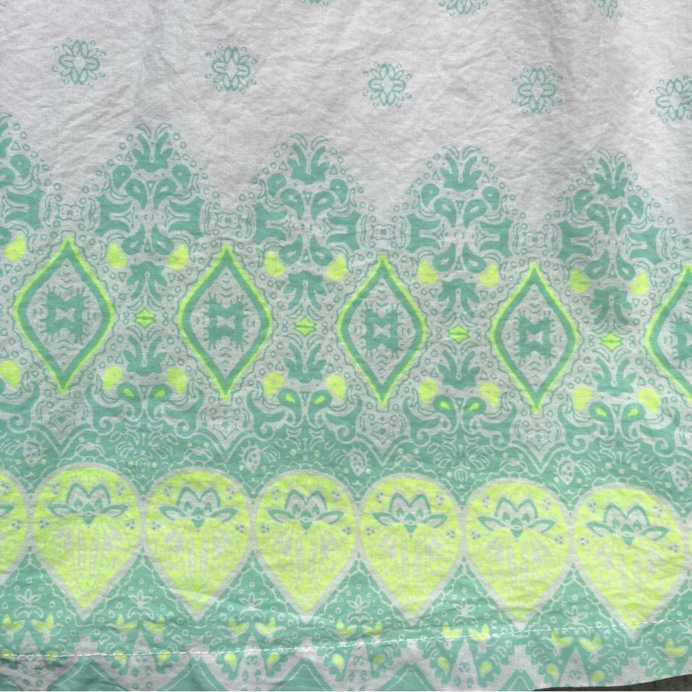 Children’s Place Spaghetti Strap Ruffle Smock Dress White Mint Lime Green 5/6 - Picture 3 of 4
